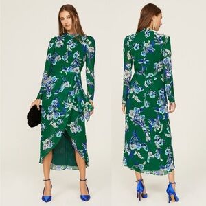 🌻Yumi Kim Beverly Tully Garden Emerald Print Dress Size Medium